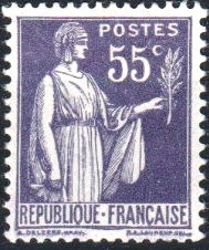 France 1937 - 1942 Definitives - Peace, New Colors 55c.jpg