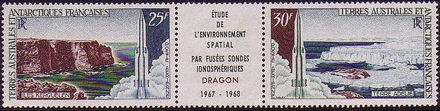 French Southern and Antarctic Territories (TAAF) 1968 "Dragon" Space Rocket's Launch a.jpg