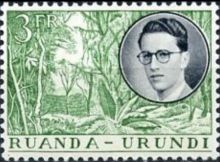 Ruanda-Urundi 1955 Definitives - King Baudouin of Belgium 3F.jpg