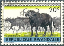 Rwanda 1964 Definitive Issues - Animals - Overprinted 20c.jpg