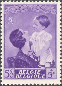 Belgium 1937 Queen Astrid and Prince Baudouin 50c+5c.jpg