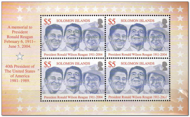 Solomon Islands 2004 Ronald Regan Commemoration ms.jpg