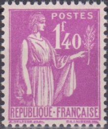 France 1937 - 1942 Definitives - Peace, New Colors 1F40.jpg