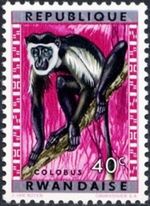 Rwanda 1964 Definitive Issues - Animals - Overprinted 40c.jpg