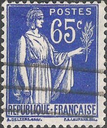 France 1937 - 1942 Definitives - Peace, New Colors 65c.jpg