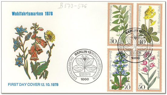 Germany-Berlin 1978 Charity Stamps - Flowers (series 4) fdc.jpg