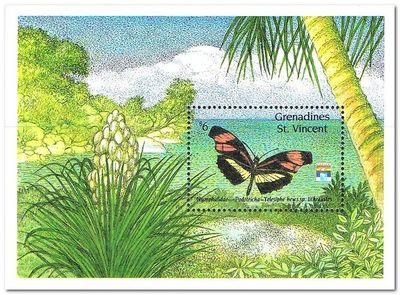 Grenadines of St Vincent 1992 Genova 92 - Butterflies MS1.jpg