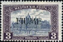 Fiume 1918 Hungarian Definitives "Parliament" - Overprinted f.jpg