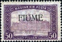 Fiume 1918 Hungarian Definitives "Parliament" - Overprinted a.jpg