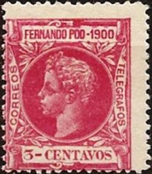 Fernando Poo 1900 Definitives - King Alfonso XIII - Inscribed "1900" 3c.jpg