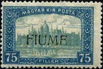 Fiume 1918 Hungarian Definitives "Parliament" - Overprinted b.jpg