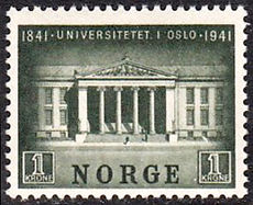 Norway 1941 Centenary of Oslo University Building 1Kr.jpg