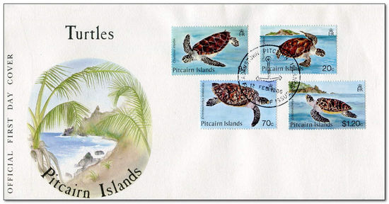 Pitcairn Islands 1986 Turtles fdc.jpg