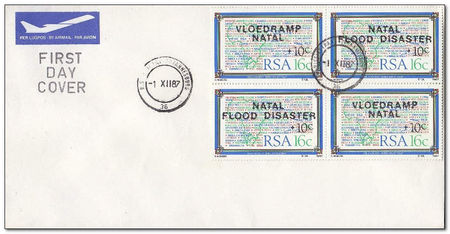 South Africa 1987 Natal Flood Relief 1fdc.jpg