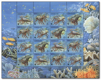 Kiribati 1998 Spiny Lobsters sht.jpg
