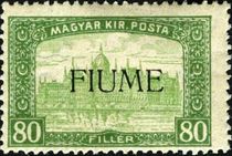 Fiume 1918 Hungarian Definitives "Parliament" - Overprinted c.jpg