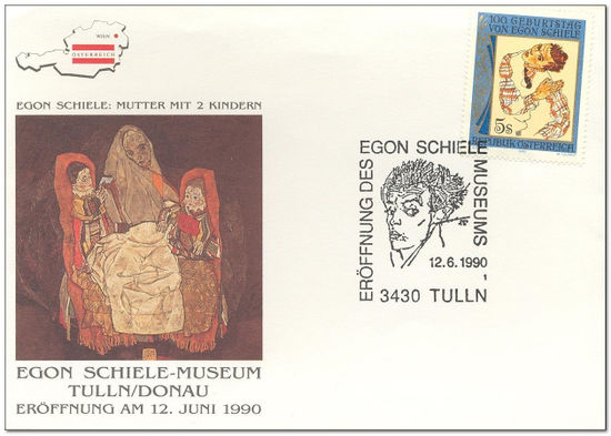 Austria 1990 Egon Schiele Birth Centenary fdc.jpg
