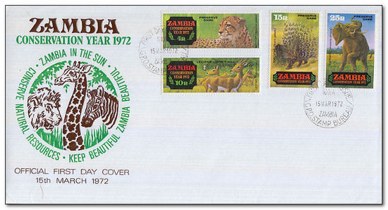 Zambia 1972 Conservation Year 1st series fdc.jpg