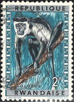 Rwanda 1964 Definitive Issues - Animals - Overprinted 2F.jpg