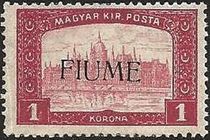 Fiume 1918 Hungarian Definitives "Parliament" - Overprinted d.jpg