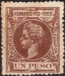 Fernando Poo 1900 Definitives - King Alfonso XIII - Inscribed "1900" 1p.jpg