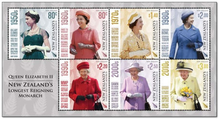 New Zealand 2015 Queen Elizabeth II, Longest Reigning Monarch in British History fdc.jpg